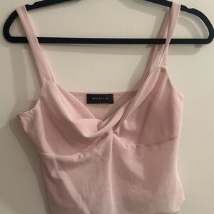 White Fox Boutique Pink Cowl Neck Top